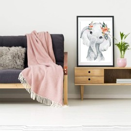 NANASUGUR Paint by Numbers Adults, DIY Hand-Painted Oil Painting Kits for Home Decor, Canvas Painting Gift for Adults, Beginners, Children, Young Elephant Baby, 40 x 50 cm, Without Frame