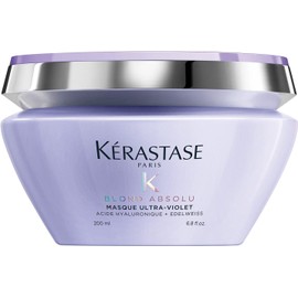 KÉRASTASE Masque Ultra-Violet Mascarilla para neutralizar los tonos amarillos en el cabello rubio Con Pigmentos Ultravioletas, Ácido Hialurónico y Flor de Edelweiss 200ml