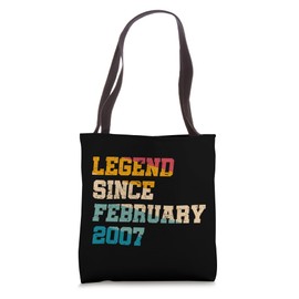 18 Years Old Legend Since February 2007 Funny 18th Birthday Tote Bag