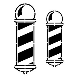 BARBER POLE Haircut Shop Place 8.5" x 11" Stencil 20 Mil Plastic Sheet NEW S495