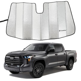 D-Lumina Front Windshield Sun Shade Compatible with Toyota Tundra (Limited, SR5, Platinum,TRD Pro) 2022 2023 2024 2025 - Foldable/Roll Up Car Window Heat Shield, Protector Sunshade