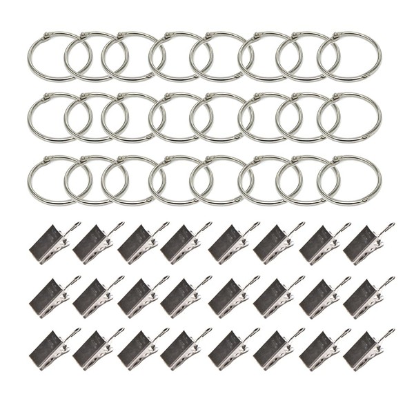 WYAN 24 Pack Large Metal Split ring/Binder Rings/Curtain Clip Ring
