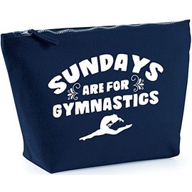 Hippowarehouse Sundays Are For Gymnastics - Gymnast printed make up cosmetic wash bag 18x19x9cm
