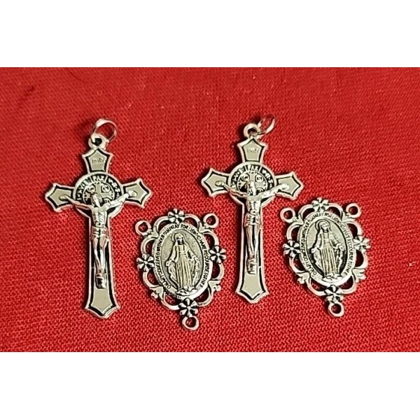 LOT OF 20 St Benedict Cross silver PLATED Catholic Jesus