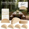 Karida 24-Pack Wooden Table Number Stands – Rustic Semicircular Place