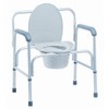 MediChoice Adjustable Heavy-Duty Commode Chair, Snap-On Seat, Aluminum Frame, Adjusts
