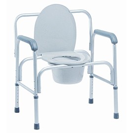 MediChoice Adjustable Heavy-Duty Commode Chair, Snap-On Seat, Aluminum Frame, Adjusts from 18 Inches to 23 Inches, 400 lb. Weight Capacity, (1 Each)