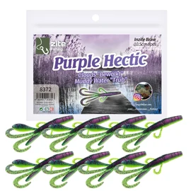 Zite Fishing InZite Braw Creature Bait, 10.5 cm, Rubber Bait, Crab Simitate, Perch & Zander Fishing, Perch Bait & Zander Bait, Ideal for Texas, Carolina & Cheburashka Rigs Spin Fishing (Purple Hectic)