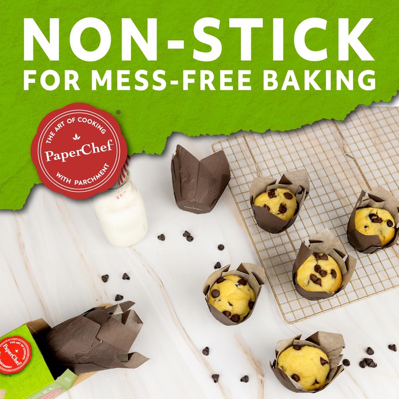 PaperChef - Parchment Tulip Baking Cups - Easy Release, Non-Stick