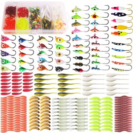 1500PCS/100PCS Premium Fishing Hooks, 10 Sizes Carbon Steel Fishing Hooks W/Portable Plastic Box, Strong Fish Hook with Barbs for Freshwater/Seawater/Salt Water,Fish Gear Equippment Supplies