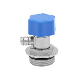Joywayus Drain Valve Vent Valve 3/4" NPS Male x 1/2" Barb Brass Nickel Plating Elbow for Floor Heating Systems