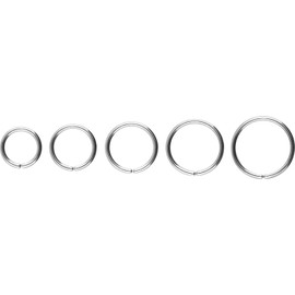 PIERCINGLINE Titanium O-Ring Bendable Open Piercing Lip Eyebrow Nose Ear Choice of Colours and Sizes, Titanium, Without Stone