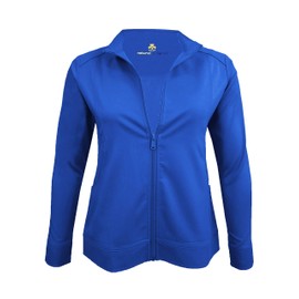 Natural Uniforms Women's Ultra Soft Stretch Zip Up Scrub Jacket (True Royal Blue, Medium)