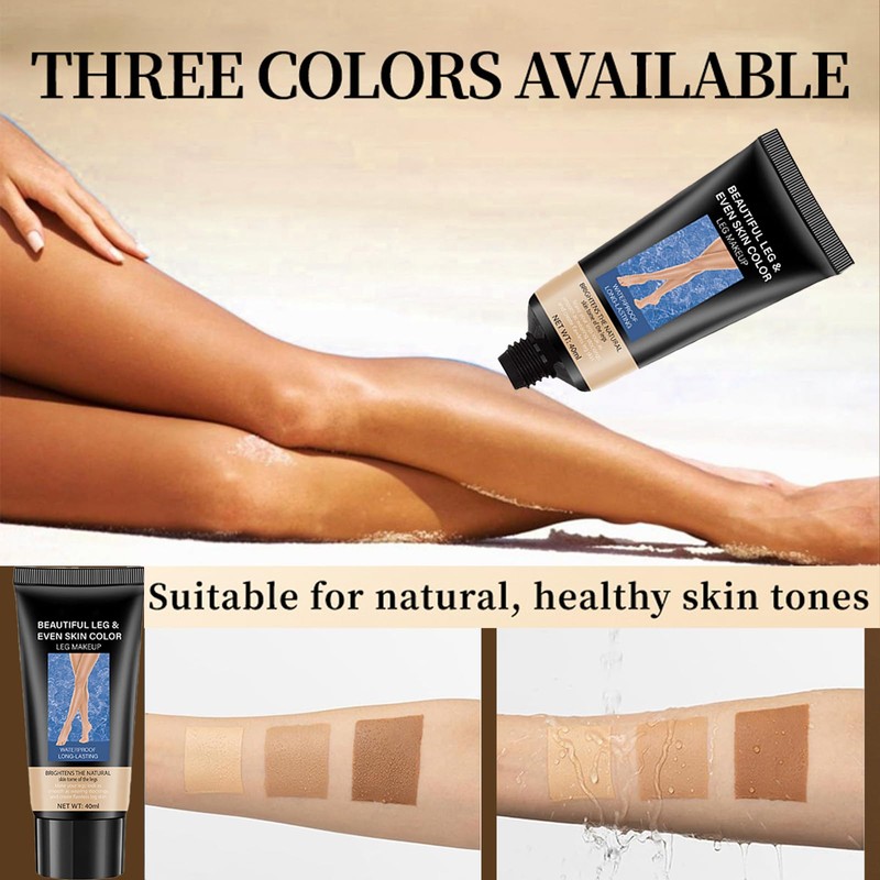 Waterproof Leg Makeup, Long-Lasting Even Skin Colour, 40ml, Set of