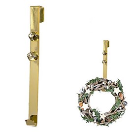 30cm Wreath Hanger with 2 Jingle Bells - Gold