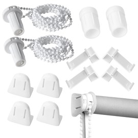 2 Kit Roller Blind Holder Window, Pack of 12 Roller Blind Brackets without Drilling, 17 mm Roller Blind Accessories Replacement Parts, Clamp Support for Double Roller Blind, Clamping Brackets, No