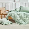 Tokokimo Green Super King Duvet Set 3pcs Ruffle Design Bedding