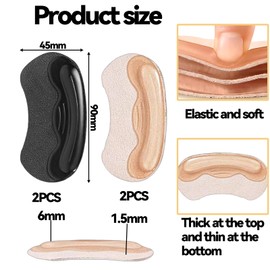 Fersenpolster, Blasenpflaster Ferse, Fersenkissen für Schuhe, 4 Paar Fersenpolster Schuhe, Fersenschutz für Schuhe, Für Damen & Herren, Täglicher Komfort und Schutz