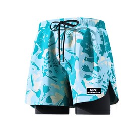 Mobvisil Men's Swim Trunks Quick-Dry Board Shorts Stretch Beach Shorts with Vibrant Prints Anti-Slip Liner Sky Blue M