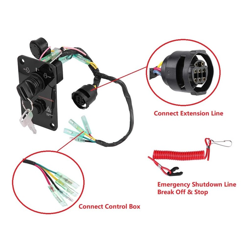Single Engine Key Switch Panel 704 Control Box for Yamaha