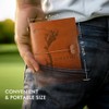 Golf Scorecard Book with Pencil - Waterproof Leather Cover &