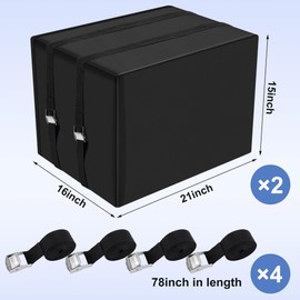 Nkiy Quen 2 Pcs 3 Layers Window Air Conditioner Cover - 21"x15"x16" Insulation Outdoor AC Protection - Waterproof for Winter Outside Window Unit