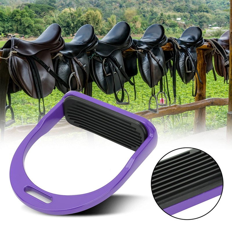 Janzoom Stirrups, Children's Stirrups, Comfortable for Children (Purple)