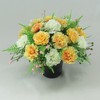 Artificial/Silk Flower Grave Arrangement in Grave Pot with Yellow Carnations