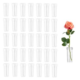 siawadeky Flower Water Tubes, Clear Tubes, 200 Pieces, Nutrition Tubes, Transparent Test Tubes, Vases, Flower Containers, Storage, Floral Tubes, Mini Bottles, Flower Shop Supplies, Caps Included, 1.6 x 0.7 inches (4.1 x 1.8 cm)