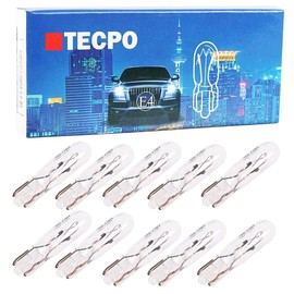 TECPO 10x W1.2W 12V T5 W2x4.6d Glass Base Lamp Speedometer Lighting Interior Lighting