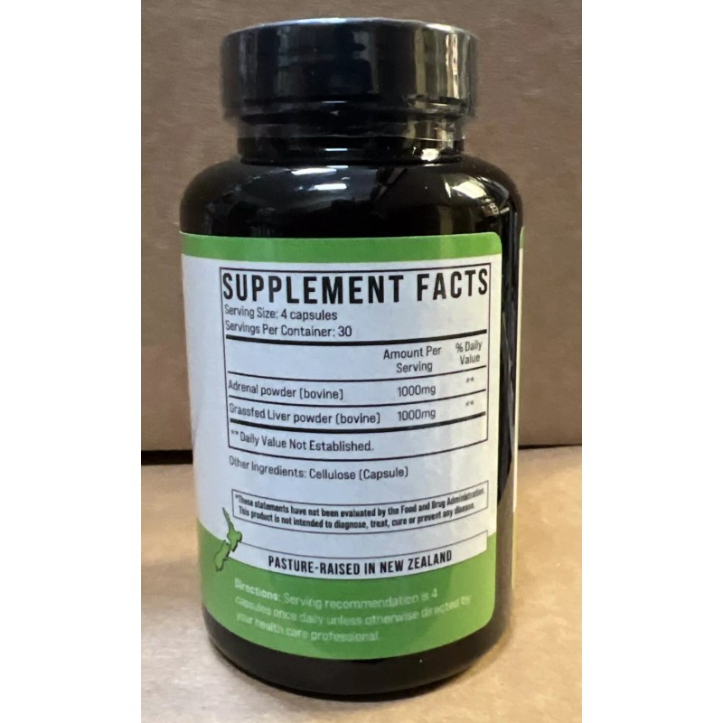 The Wellness Way - Adrenal Glandular 120 Capsules Exp 5/2027