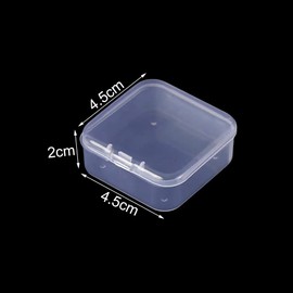 Pamtns Pack of 15 Storage Boxes Small Clear Plastic Beads Organiser Box Mini Plastic Storage Container with Lid Square Small Plastic Box for Beads Pills Small Parts Craft Accessories