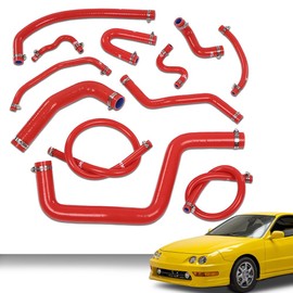 CHEDA Red Silicone Radiator Hose Kit Compatible with Honda/Acura Integra DC4 DB7 RS LS GS SE with B18B1 Engine 1994-2001
