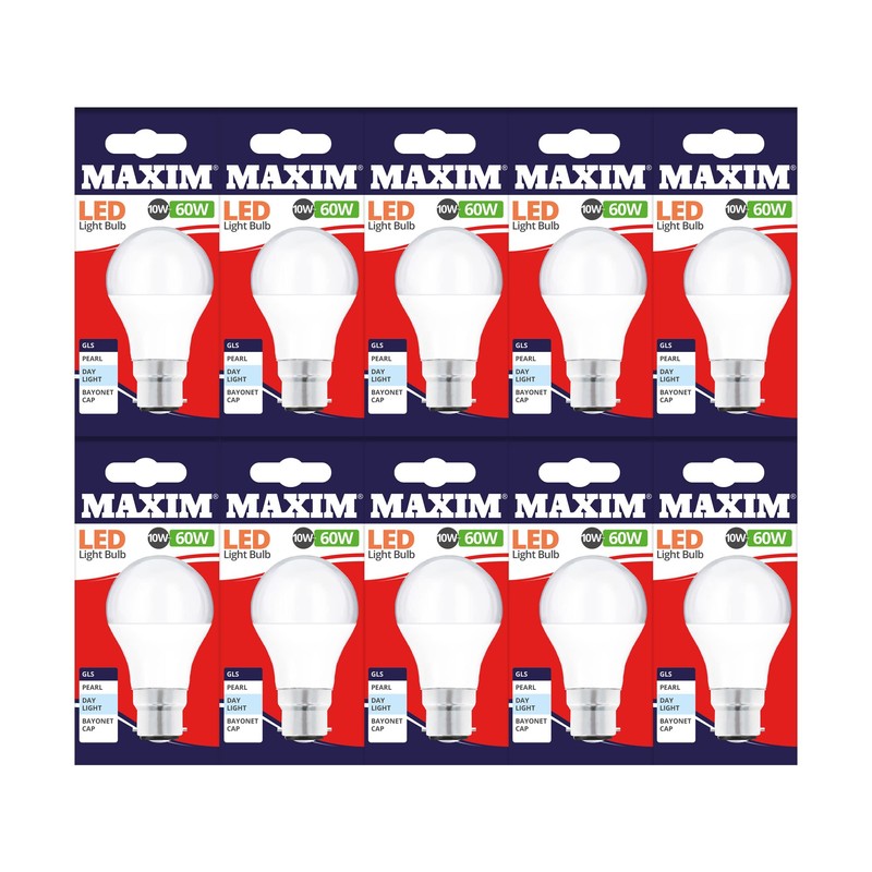 Maxim LED GLS Bayonet Cap (Daylight White) - 10watt (60watt)