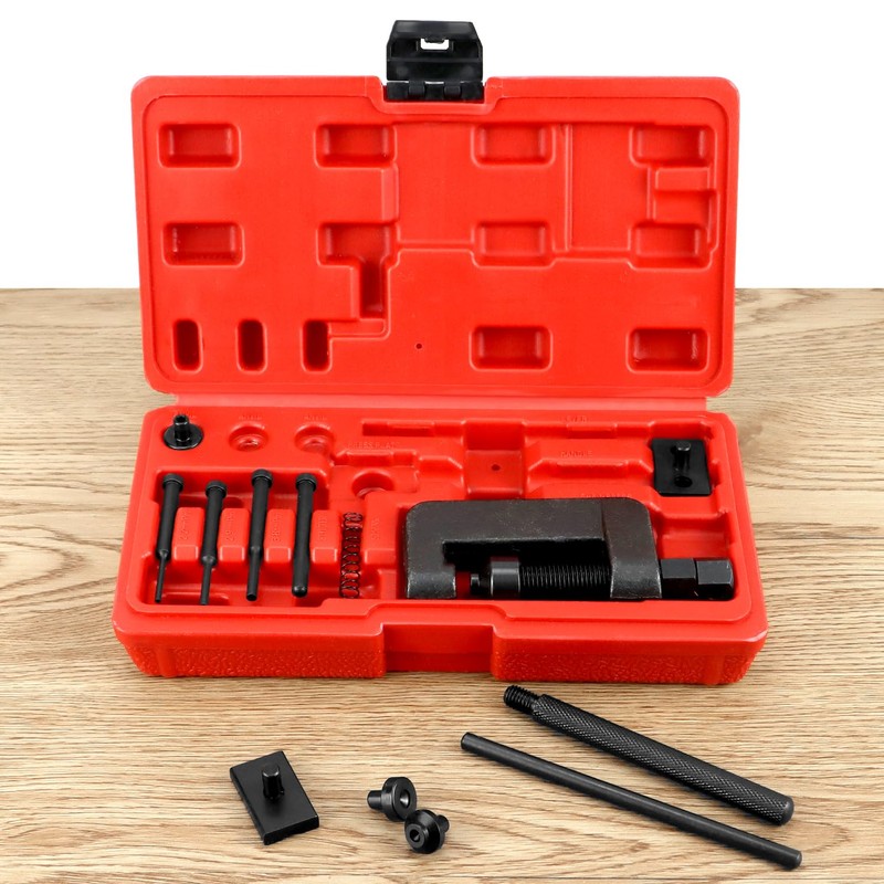QWORK® Motorcycle Chain Breaker Tool, 13pcs Chain Riveting Tool Set
