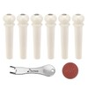 Donner Acoustic Guitar Bridge Pins, 6PCS White Bone Bridge Pins