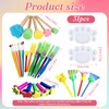 31Pcs Colorful Paint Brushes, Paint Brush Set Beginners, Creative Sponge