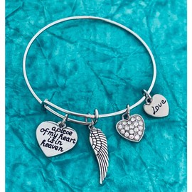 Infinity Collection Memorial Gifts for Loss of Mom Dad In Memory of Jewelry Sympathy Bracelet Bereavement A Piece of My Heart is in Heaven Engraved Grief Gifts for Women