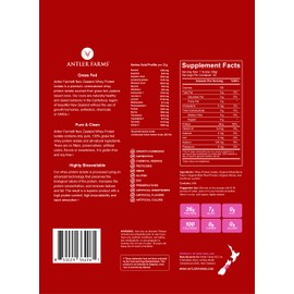 Antler Farms - 100% Grass Fed New Zealand Whey Protein Isolate, Mixed Berry Flavor, 30 Servings, 2 lbs - Delicious, Cold Processed, Rapidly Absorbed, Keto Friendly, NO-Hormones, NO-GMOs
