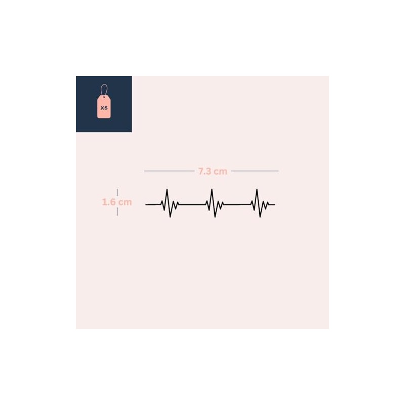 Temporalis® Heartbeat Tattoo, Vegan and Waterproof, EU Certified, Lasts 1-2