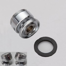 HATOOLHA® 2 x Swivel Faucet Adapter, 360 Degree Brass Thread Tap Adapter, Faucet Aerator Connector (Male Thread to Male Thread, 22mm-22mm)