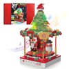 MOCBROPCS Christmas Tree Building Sets Music Box Toys with Rotating