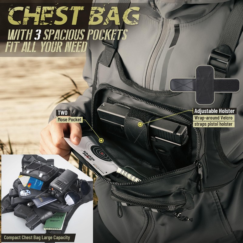 Chest Bag for Men Women, Outdoor Sport Chest Pack Rig