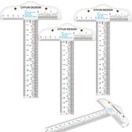 BAOFALI 3PCS 6 Inches/15cm Acrylic Clear T-Square Ruler, Inches and Metric, T Square Transparent, for Crafting Drafting General Layout Work Art Framing & Scrapbooking (AZUS-T01M01-TT564x3)