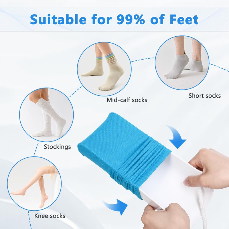 Sock Aid Helper with Foam Grip Handle, Easy On and