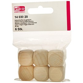 Efco Wooden Cube Beach, Wood, Bleached Brown, 20 mm