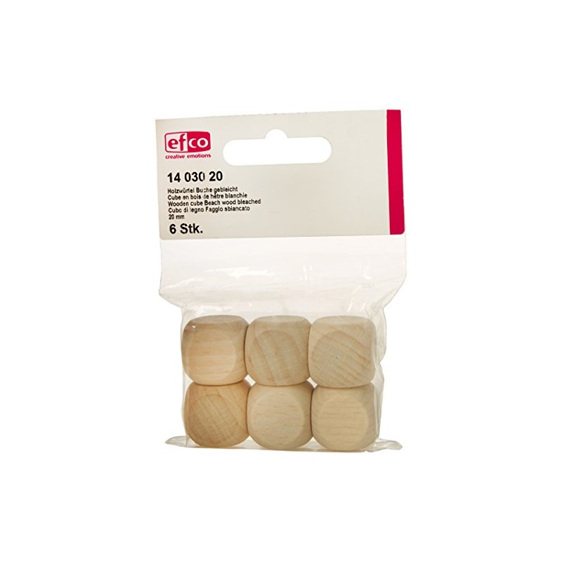 Efco Wooden Cube Beach, Wood, Bleached Brown, 20 mm