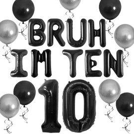 Bruh Its My Birthday Decorations Happy 10th Birthday Banner 10 Year Old Birthday Decorations Boy Bruh Im Ten Decor Balloons