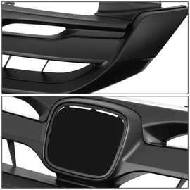 Matte Black RS Sport Style Front Bumper Upper Grille Replacement for 13-15 Honda Accord Sedan