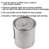 Outdoor Drinking Cup with Foldable Handle Titanium Mug with Lid